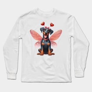 Valentine Fairy Doberman Dog Long Sleeve T-Shirt